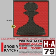H-A79 BLACK KING CHESS CHESS LOGO EMBROIDERY PATCH - WHOLESALE TESTIMONIAL REVIEW PATCH