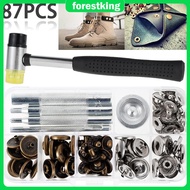 87pcs Leather Snaps Fasteners Kit 15mm Metal Button Snaps Press Studs with 4 Installation Tools 1 Ha