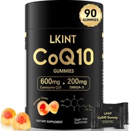 CoQ10 Gummies, Co Q 10  Sugar Free, Cq10 600mg with Omega 3 & Vitamin E, High Absorption Coenzyme Q1