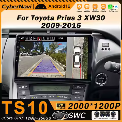 Android For Toyota Prius 3 XW30 2009 - 2015 Car Radio Screen Stereo Carplay Multimedia Player Naviga