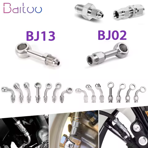 Bartoo-Stainless Steel AN3 Hydraulic Brake Motorcycle Oil Hose Line Banjo Fitting 10MM Straight/ 28/