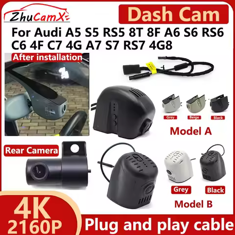 For Audi A5 S5 RS5 8T 8F A6 S6 RS6 C6 4F C7 4G A7 S7 RS7 4G 4K 2160P Full HD 1080P Car DVR Dash Cam 