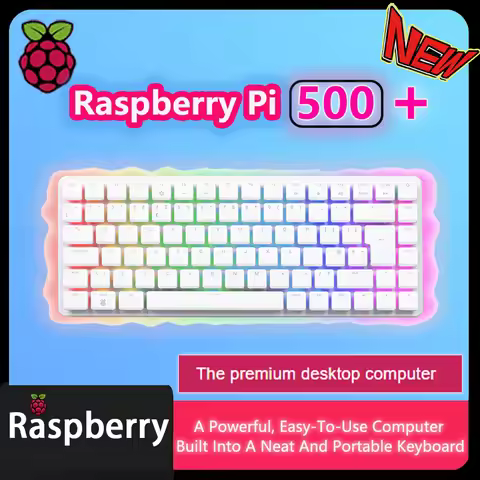 Raspberry Pi 500+, Powerful Desktop Computer Built Into A High-Quality Mechanical Keyboard, WIFI / B