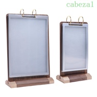 CABEZA Ads Display Stand, Wooden Holder Loose leaf Menu Card Holder, Multipurpose Acrylic Multi page