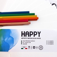 Giấy vẽ màu nước Happy định lượng 200-250-300 gsm đủ kích thước A3 A3 A5 A6 xấp 10 tờ - Giấy vẽ hạng