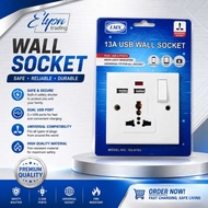 LMX 13A USB Universal Wall Switch Socket 2 x USB-A Socket MULTI SOCKET