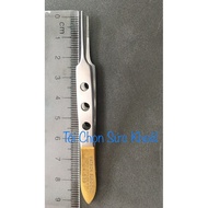 Bishop Tweezers (3-hole leeches, Bishop felt) with gold handle