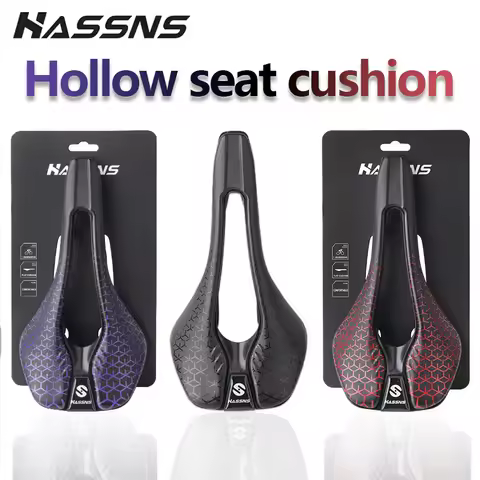 Hollow Breathable Bike Saddle Microfiber Leather Comfort Bicycle Seat with Chromoly Rails for Road M