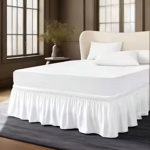 1Pc Breathable & Dustproof Bed Skirt For Bedroom And Guest Room Bed Comforter Sets Curtains For Bedr