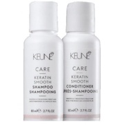 KEUNE CARE KERATIN SMOOTH SHAMPOO + CONDITIONER... TRAVEL SIZE ..80ml