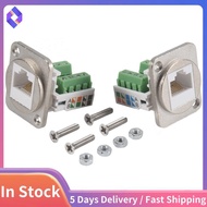 2PCS RJ45 Panel Mount Screw Terminal Adapter, RJ45/8P8C Female Panel Mount Connector, RJ45 Solderles