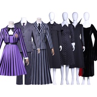 Adams Family Wednesday Costume - Purple & Gray Style | Gomax