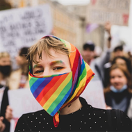 2 Pcs Rainbow Bandana Accessory Fancy Dress Headbands Handkerchief Bandana Scarf for Men Women Neck 