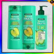 Garnier Fructis Grow Strong Shampoo/Conditioner/10 in 1 Leave In Treatment w Apple Extract| Less Bre