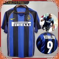 《Retro Version SSS+》Retro 2001-2002 Inter Milan Ronaldo customized football jersey