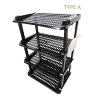 PLASTIC SHOES RACK/ RAK KASUT/ 4 TIER SHOES RACK
