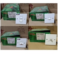PTL FLUSH SWITCH 2G 1W , BELL SWITCH, 20A HEATER SWITCH, F CONNECTOR SWITCH (CLEARANCE STOCK)