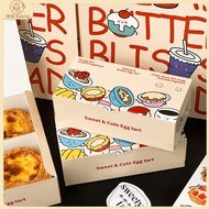 [Happiness ] 10pcs Egg Tart Packaging Box Disposable Packaging Box Portuguese Egg Tart Tray Tart Pac