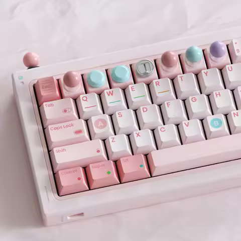 80Retros GAME Theme Keycaps Set PBT Sublimation Candy Keyboard Caps Custom Cherry Profile Pink Keyca