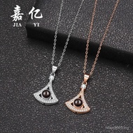 Europe America I Love You Language Projection Pendant Clavicle Chain Necklace 100 Diamond Species S9