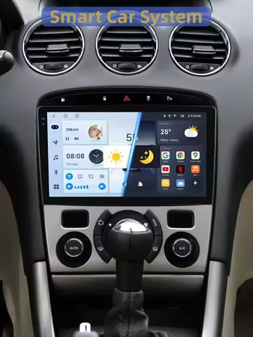 JIUYIN Wireless CarPlay Andorid 13 Auto Car Radio For Peugeot 308 408 2007-2015 AI Voice Multimedia 