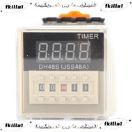 FKILA Time Relay, 220V 0.01S-99H99M Digital Time Relay, Precision Timing DH48S‑2Z with Socket Base T