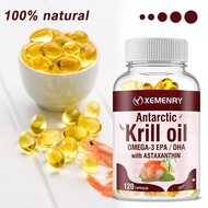 Antarctic Krill Oil Capsules Omega 3 Supplement – EPA and DHA Antioxidant Astaxanthin for Heart Health – Supports Heart Brain Joint Skin and Immune Support