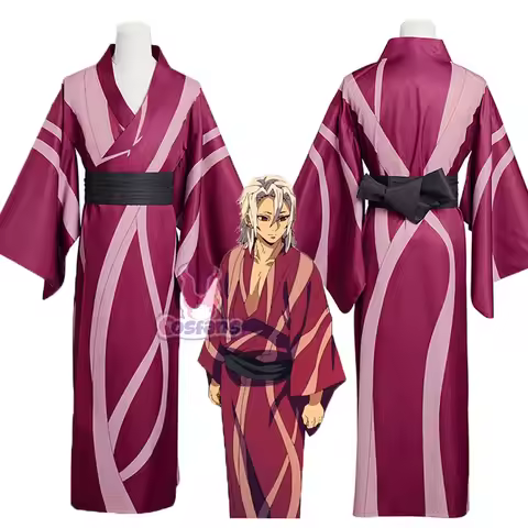 Anime Kimetsu No Yaiba Uzui Tengen Cosplay Costume Kimono Outfits Halloween Cosplay Carnival Suit Cl