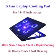 Strong 5-Fans 2 USB Laptop Cooler Cooling Pad LED Notebook Cooler Computer USB Fan Stand Radiator heatsink