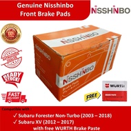 Nisshinbo Front Brake Pads for Subaru Forester Non-Turbo (2003-2018), Subaru XV (2012-2017)