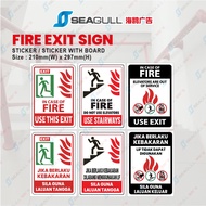 Fire Exit Signage / Kecemasan Kebakaran / In Case Of Fire / Use Stairways / Fire Sticker / High Impa