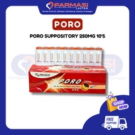 PORO PARACETAMOL SUPPOSITORY 250MG (10 SUPP)