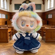 38cm labubu Baby Clothes labubu S Size Sailor Suit Suit Medium Lena Bear Doll Red Blue Navy Style Dr