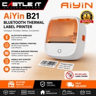 AiYin B21 Bluetooth Portable Thermal Label Printer Sticker Barcode Printer Orange