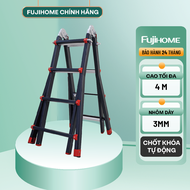 Thang nhôm gấp và rút đa năng 4 đoạn FUJIHOME ML44B cao tối đa 4m - Xếp nhiều hình dáng - Khóa sập t