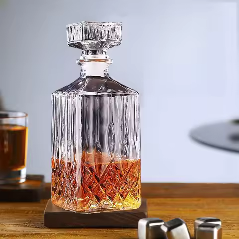 Diamond Glass Wine Bottle Wine Storage Bottle Diamond Wine Container Sealed Empty Bottle Wine Dispen