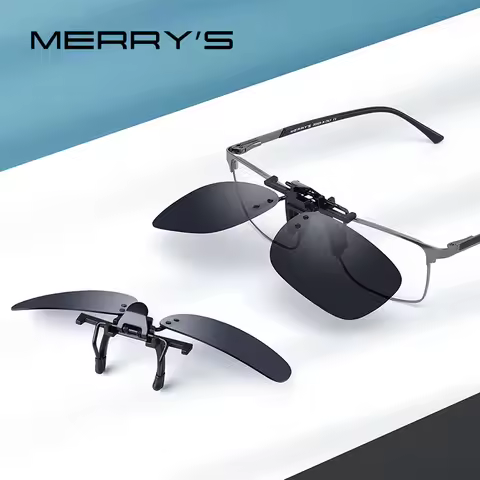MERRYS DESIGN Clip On Glasses Frame UV400 Polarized Fishing Driving Sunglasses Clips Day Night Visio