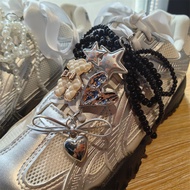 Korean Y2K Ballet Pearled Bow Shoes