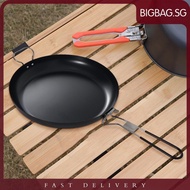 [bigbag.sg] Non-Stick Frying Pan Foldable Handle Non Stick Fry Pan Barbecue Camping Cookware