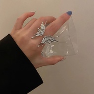 Y2K lucky Ring|Cocoonized Butterfly Korean Version 925 Silver 0.00 Barang Free Shipping