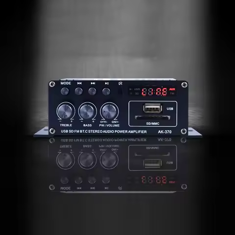 AK-370 Home Theater Amplifier 2.0 Channel Audio Amplifier 20W+20W Digital Audio Amplifiers DC 12V Mi