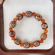 Tibetan Agate Dzi Beads Bracelet Bracelet Three Eyes Nine Eyes God of Wealth Tiger Tooth Bracelet Tr