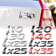 3D Chrome Metal Car Styling Letter Emblem Rear Trunk Decor For Hyundai I10 I20 I30 I40 Logo Nameplat