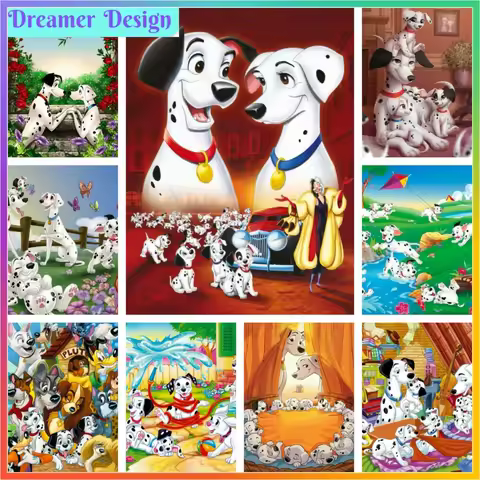 101 Dalmatians Disney Cartoon Dog Mosaic Diamond Painting Pictures Embroidery Cross Stitch Puzzle Dr