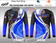 Blue new PGBI GUARDIANS technology design 3D round neck long sleeved shirt - supports free customiza
