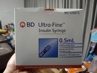 (แพคแยกชิ้น)(100 ชิ้น) BD Ultra-FineTM 6mm Insulin Syringe Needles 0.5ml. 31G (0.25mm) x 6mm Thin Wa