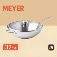 美亞 - (電磁爐適用) 有蓋不銹鋼深炒鍋 32CM- MEYER (#71508-T)
