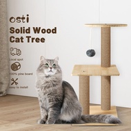 Osti Solid Wood Cat Tree Tower with Scratching Post for Indoor Cats Kitty House