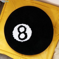 YOLO 8 Ball Rug, Plush Soft 8 Ball Carpet, Creative Round Black Anti-slip 8 Ball Mat Hoom Decor
