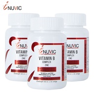 วิตามินบีรวม ซิงค์ x 3 ขวด อินูวิค Vitamin B Complex Zinc Inuvic Vitamin B1 B2 B3 B5 B6 B7 B9 B12 วิตามินบี บี1 บี2 บี3 บี5 บี6 บี7 บี9 บี12 มัลติวิตามินบี